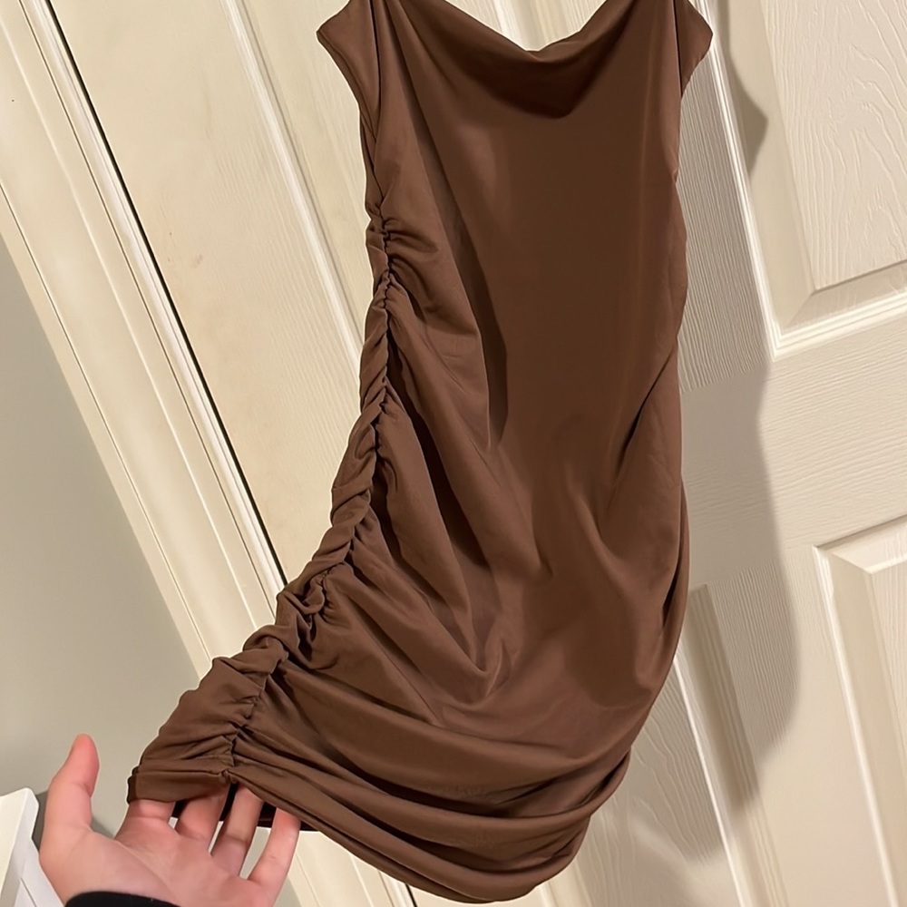 shein brown dress